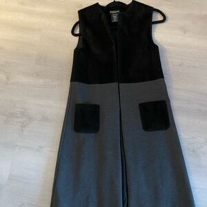 Black and Gray Sleeveless Dress